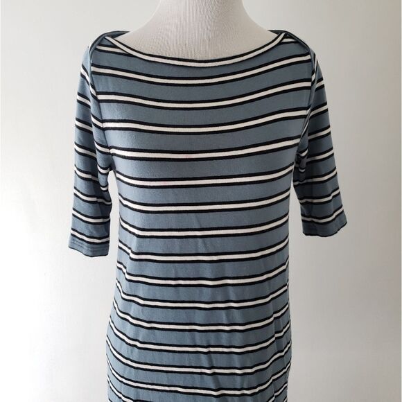Lou & Grey Castaway Signaturesoft Striped Dress Blue Women XS Extra Small - Picture 5 of 7